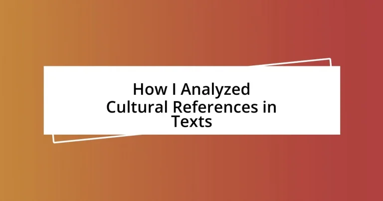 How I Analyzed Cultural References in Texts