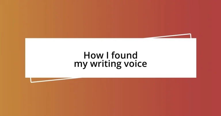 How I found my writing voice